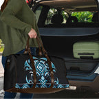 Blue Ngaru Taniko With Aotearoa Maori Tattoo Travel Bag - Aussie Hoodie