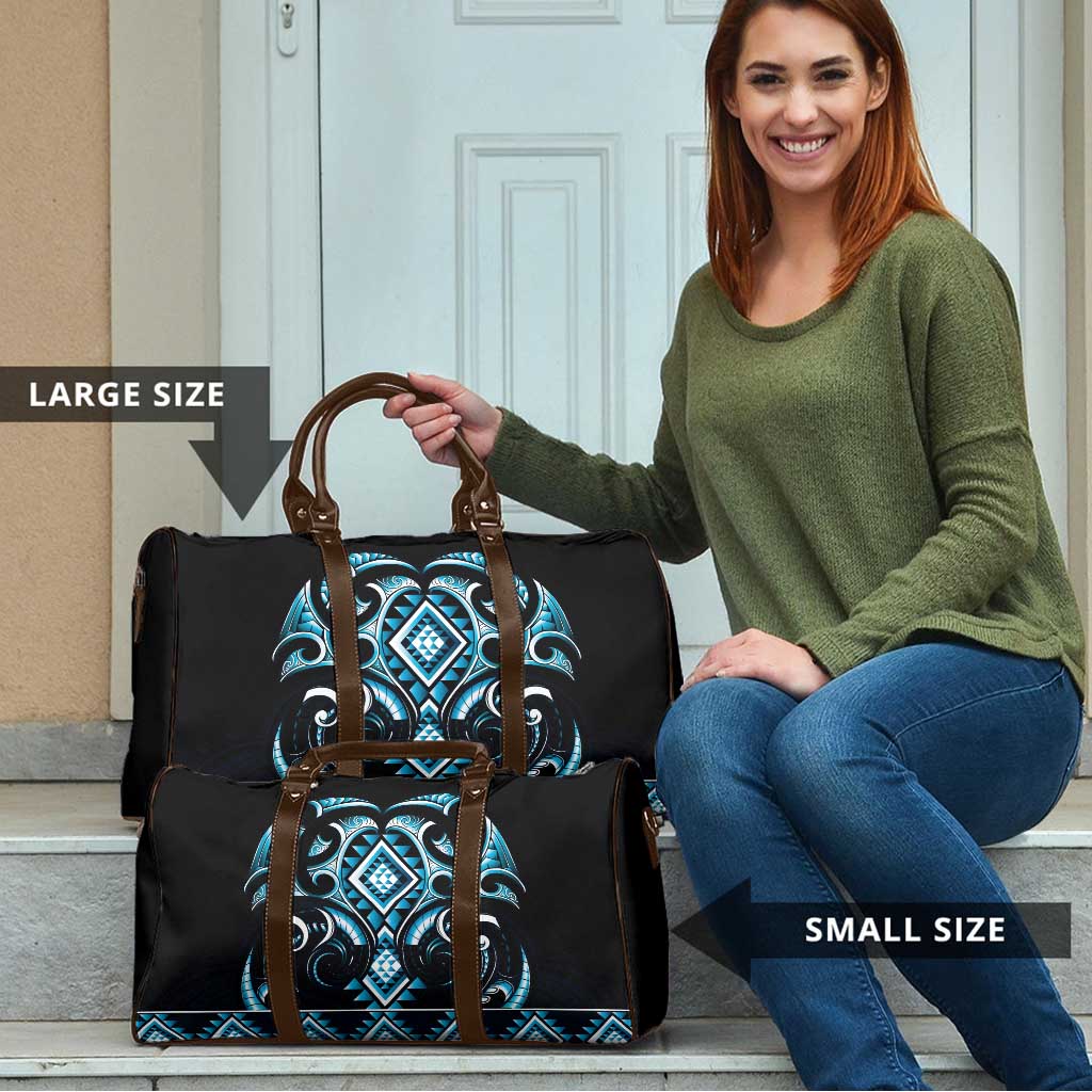 Blue Ngaru Taniko With Aotearoa Maori Tattoo Travel Bag - Aussie Hoodie
