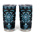 Blue Ngaru Taniko With Aotearoa Maori Tattoo Tumbler Cup