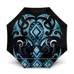 Blue Ngaru Taniko With Aotearoa Maori Tattoo Umbrella - Aussie Hoodie