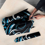 Blue Ngaru Taniko With Aotearoa Maori Tattoo Umbrella - Aussie Hoodie