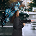 Blue Ngaru Taniko With Aotearoa Maori Tattoo Umbrella - Aussie Hoodie