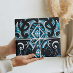Blue Ngaru Taniko With Aotearoa Maori Tattoo Wrapping Paper - Aussie Hoodie
