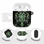 Green Ngaru Taniko With Aotearoa Maori Tattoo AirPods Case - Aussie Hoodie