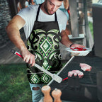 Green Ngaru Taniko With Aotearoa Maori Tattoo Apron - Aussie Hoodie