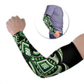 Green Ngaru Taniko With Aotearoa Maori Tattoo Arm Sleeves - Aussie Hoodie