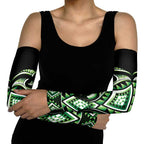 Green Ngaru Taniko With Aotearoa Maori Tattoo Arm Sleeves - Aussie Hoodie