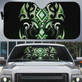 Green Ngaru Taniko With Aotearoa Maori Tattoo Auto Sun Shade - Aussie Hoodie