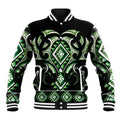 Green Ngaru Taniko With Aotearoa Maori Tattoo Baseball Jacket