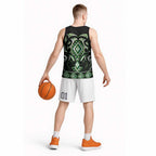 Green Ngaru Taniko With Aotearoa Maori Tattoo Basketball Jersey - Aussie Hoodie