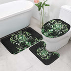 Green Ngaru Taniko With Aotearoa Maori Tattoo Bathroom Set - Aussie Hoodie