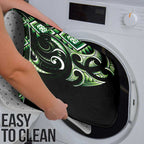 Green Ngaru Taniko With Aotearoa Maori Tattoo Bathroom Set - Aussie Hoodie