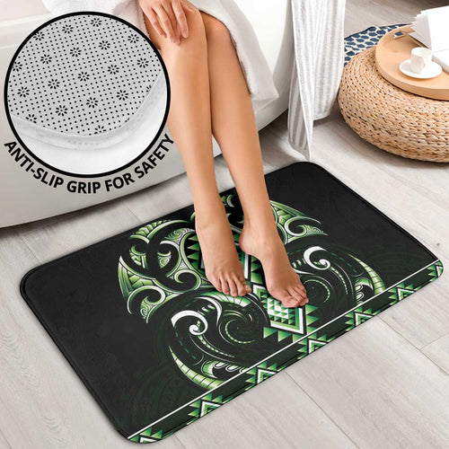Green Ngaru Taniko With Aotearoa Maori Tattoo Bathroom Set - Aussie Hoodie