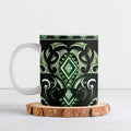 Green Ngaru Taniko With Aotearoa Maori Tattoo Ceramic Mug - Aussie Hoodie