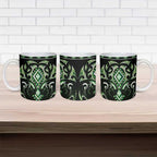 Green Ngaru Taniko With Aotearoa Maori Tattoo Ceramic Mug - Aussie Hoodie