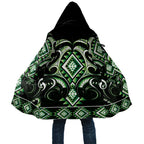 Green Ngaru Taniko With Aotearoa Maori Tattoo Cloak - Aussie Hoodie