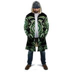 Green Ngaru Taniko With Aotearoa Maori Tattoo Cloak - Aussie Hoodie