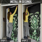 Green Ngaru Taniko With Aotearoa Maori Tattoo Door Cover - Aussie Hoodie