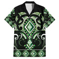 Green Ngaru Taniko With Aotearoa Maori Tattoo Family Matching Puletasi and Hawaiian Shirt