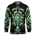 Green Ngaru Taniko With Aotearoa Maori Tattoo Hockey Jersey - Aussie Hoodie
