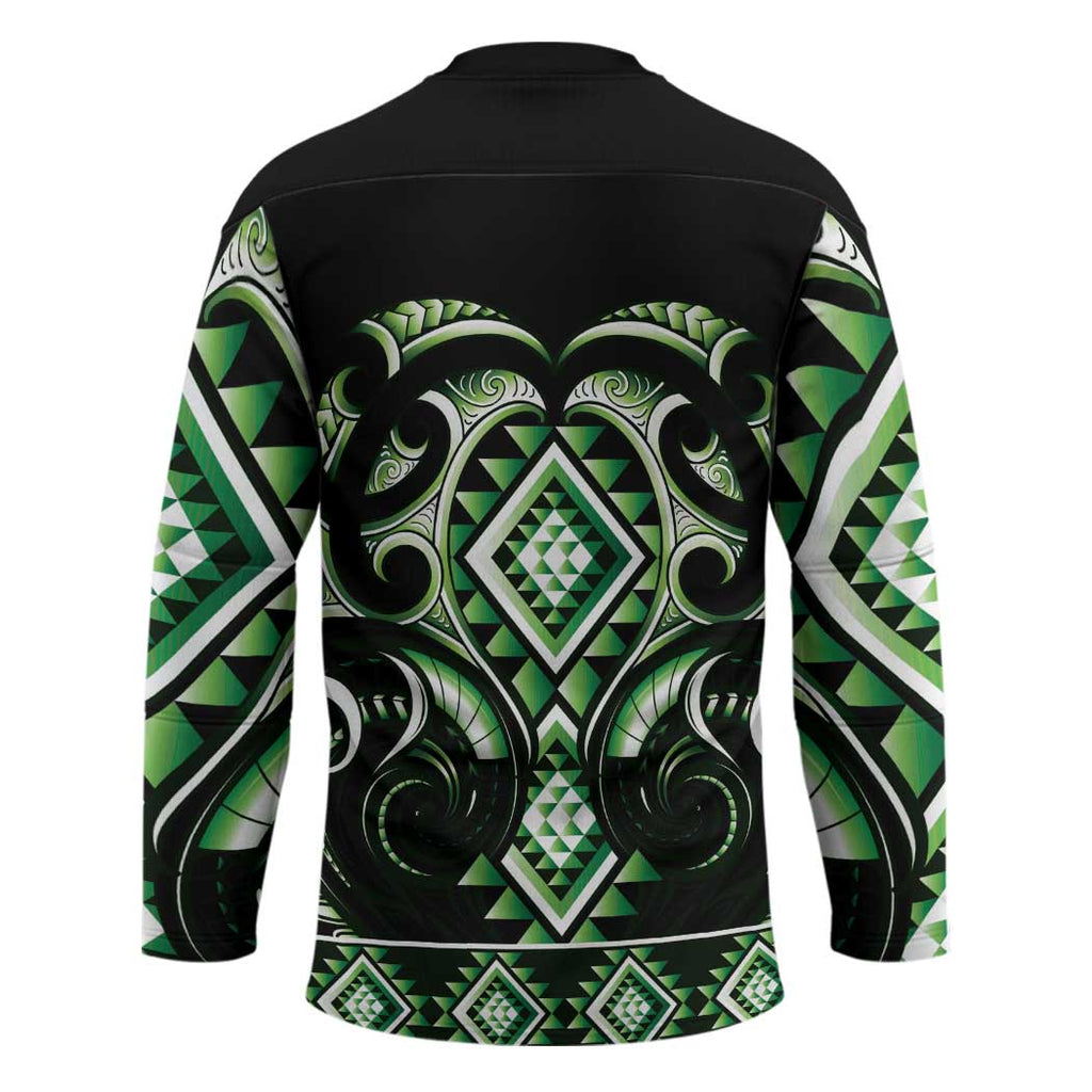 Green Ngaru Taniko With Aotearoa Maori Tattoo Hockey Jersey - Aussie Hoodie