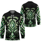 Green Ngaru Taniko With Aotearoa Maori Tattoo Hockey Jersey - Aussie Hoodie