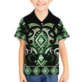Green Ngaru Taniko With Aotearoa Maori Tattoo Kid Hawaiian Shirt