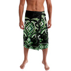 Green Ngaru Taniko With Aotearoa Maori Tattoo Lavalava
