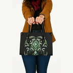 Green Ngaru Taniko With Aotearoa Maori Tattoo Leather Bag - Aussie Hoodie