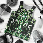 Green Ngaru Taniko With Aotearoa Maori Tattoo Men Tank Top