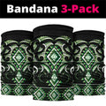 Green Ngaru Taniko With Aotearoa Maori Tattoo Neck Gaiter - Aussie Hoodie