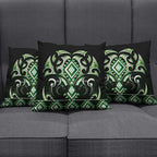 Green Ngaru Taniko With Aotearoa Maori Tattoo Pillow Cover - Aussie Hoodie