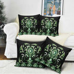 Green Ngaru Taniko With Aotearoa Maori Tattoo Pillow Cover - Aussie Hoodie
