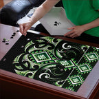 Green Ngaru Taniko With Aotearoa Maori Tattoo Puzzle - Aussie Hoodie