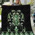 Green Ngaru Taniko With Aotearoa Maori Tattoo Quilt