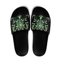 Green Ngaru Taniko With Aotearoa Maori Tattoo Slide Sandals - Aussie Hoodie