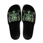 Green Ngaru Taniko With Aotearoa Maori Tattoo Slide Sandals - Aussie Hoodie