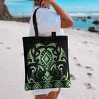 Green Ngaru Taniko With Aotearoa Maori Tattoo Tote Bag - Aussie Hoodie