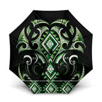 Green Ngaru Taniko With Aotearoa Maori Tattoo Umbrella - Aussie Hoodie