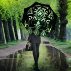 Green Ngaru Taniko With Aotearoa Maori Tattoo Umbrella - Aussie Hoodie