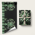 Green Ngaru Taniko With Aotearoa Maori Tattoo Wrapping Paper - Aussie Hoodie