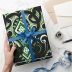 Green Ngaru Taniko With Aotearoa Maori Tattoo Wrapping Paper - Aussie Hoodie