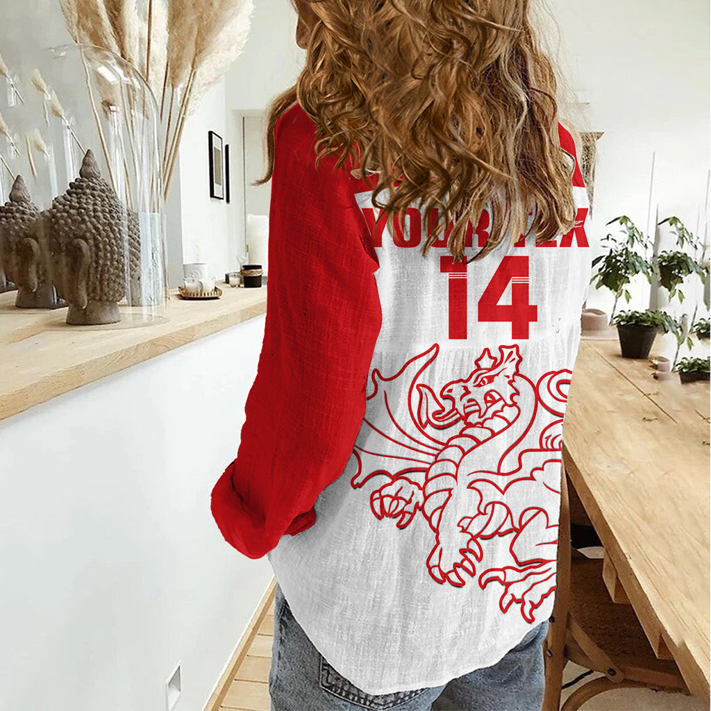 (Custom Text And Number) Dragons Rugby Women Casual Shirt Simple St George Illawarra LT14