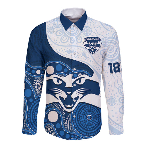personalised-geelong-football-long-sleeve-button-shirt-go-cats-indigenous-art