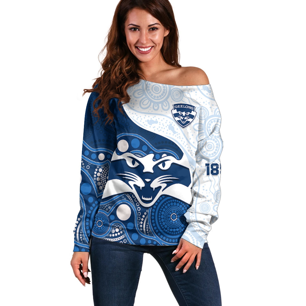 personalised-geelong-football-off-shoulder-sweater-go-cats-indigenous-art