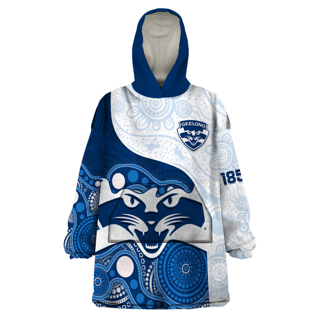personalised-geelong-football-wearable-blanket-hoodie-go-cats-indigenous-art