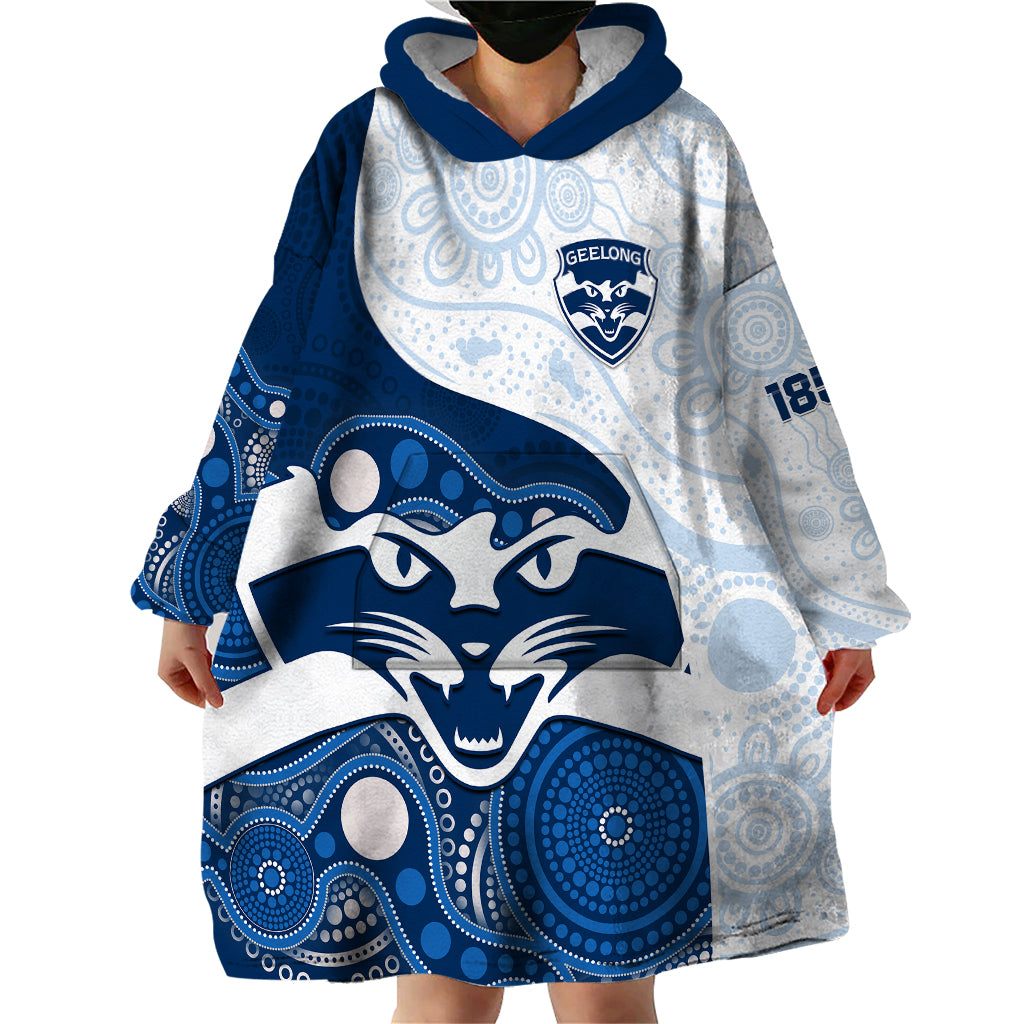 personalised-geelong-football-wearable-blanket-hoodie-go-cats-indigenous-art