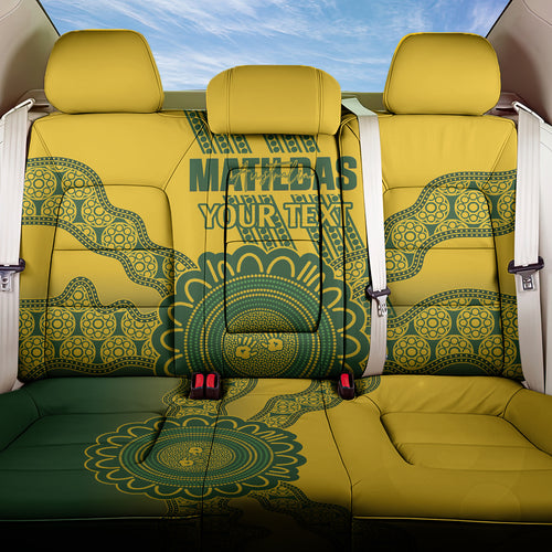 Custom Australia Matildas Back Car Seat Cover Aussie Aboriginal Gold Version