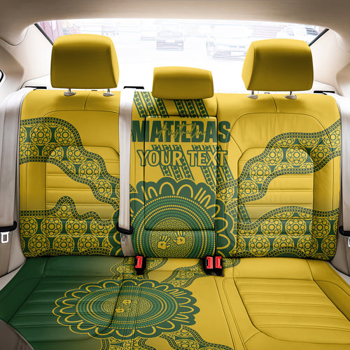 Custom Australia Matildas Back Car Seat Cover Aussie Aboriginal Gold Version
