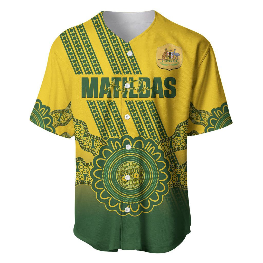 Custom Australia Matildas Baseball Jersey Aussie Aboriginal Gold Version